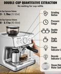 Solid Semi Automatic Espresso Machine With Built In Grinder And Large Hopper Pulls Crisp Shots Hella Quick for making espresso with dual cup options.