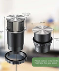 Pop Up Power Outlet Station With 3 AC Plugs And USB A Plus USB C, Recessed Socket For Kitchen Countertop, dimensions illustrated