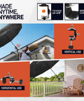 60 Inch Folding Magnetic Work Umbrella With Magnetic Base And Clamp 600Lb Suction in outdoor use, showing adjustable setup.