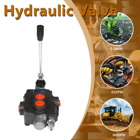 1 Spool Hydraulic Valve 21 GPM 3600 PSI Directional Control Valve With SAE Ports, cast iron body, front view