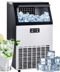 No Fuss Heavy Duty Countertop Ice Maker With Smart Led Panel And Hella Fast Freeze Cycle That Drops Forty Five Kilos Of Perfect Cubes Twenty Four Hours Flat Including Faucet Hookup And Scoop For Any Kitchen Or Bar Setup with ice cubes and cocktail.