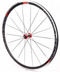 700C Road Bike Wheelset With 30mm Aluminum Rim Carbon Fiber Tube Hub Sealed Bearings Quick Release V Brakes lightweight front view