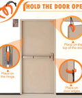 Bulletproof First Responder Door Stops 4 Piece Kit Emergency Police Kick Jammers Anti Slam Wedges holding a door open at various positions.
