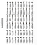 Heavy Duty 61 Piece Security Bit Set Pro Grade With S2 Steel Tamper Proof Bits arranged in grid, showing various types and sizes.