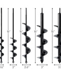 Set Of 5 Garden Auger Drill Bits For Planting With 3/8 Inch Hex Drive, Deep Hole Digger For Tulips Iris Bulbs, 1.6X16 to 3.5X16 inch sizes