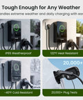 Plug And Play 40 Amp Level Two EV Charger Nema 14 50p 9.6kW J1772 Home Charging Station weatherproof and heat resistant.