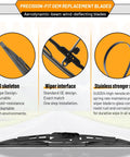 Jeep Wrangler TJ 13 Inch Wiper Blades Replacement Front Windshield All Weather Direct Fit Easy Install Pack Of 2 Details