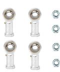 4 Pack Rod End Bearings Pre Lubricated With Three Eighths Inch Bore And Three Eighths Twenty Four Female Thread Right Hand With Jam Nuts Beefed Up Durable Steel Construction, with jam nuts