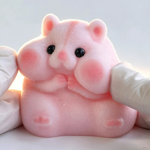 Totally Sweet Handmade Squishy Hamster Toy For Chill Out Vibes, Ultra Soft Food Grade Silicone Fidget Squeeze in hands.