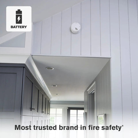 Interior with mounted Smoke Alarm With 10 Year Sealed Battery And Dual Sensor Detection, reduces cooking nuisance alarms