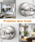 Privacy Interior Door Knobs And Bed Bath Levers No Key Needed Brushed Nickel Lockset shown on interior and exterior doors