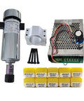 Heavy Duty Cnc Spindle Motor Kit Featuring 800 Watt Power And 20000 Rpm With Er16 Chuck Plus Power Supply And Speed Governor for engraving.