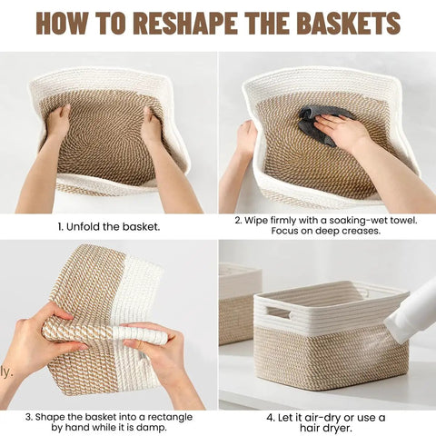 Set Of Five Premium Cotton Rope Woven Storage Baskets Decorative Organizer Bins For Nursery Closet Shelf Kid And Pet Safe Soft Edges Clean Setup Vibe Real Deal Smooth Finish