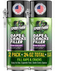 Top Shelf Gaps And Cracks Filler Foam Heavyweight Polyurethane Expanding Sealant For Insulating Doors And Windows Waterproof Paintable Straw Tip 12 Oz Two Pack No Sweat Diy Job displayed in a two-pack, ready to use.