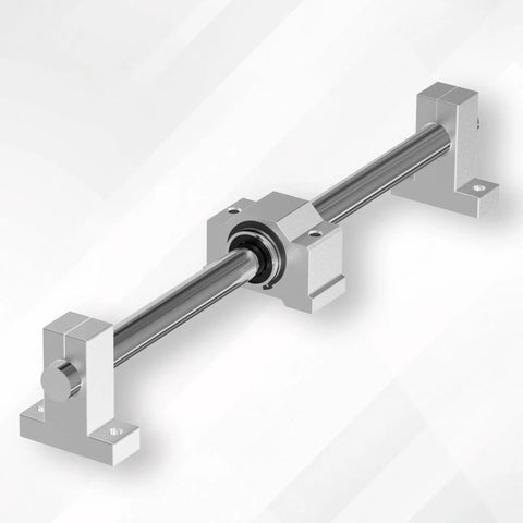 Two Pack SCV25UU Linear Ball Bearings 25mm ID By 76mm Length Short Box Aluminum Slide Block with shaft for CNC machines.
