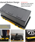 16.5 Inch Toolbox With Removable Tray And Dual Lock Stainless Steel Latches Heavy Duty Durable Tool Chest For Home Garage Black Built Tough For Power Tools And Heavy Use Great Tool Organizer, stress-tested with weight on top and car tire to demonstrate durability
