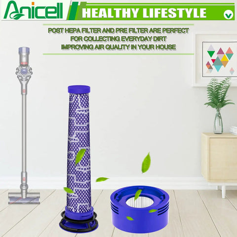 V8 And V7 Vacuum Filter Replacement With 2 HEPA Post Filters And 2 Pre Filters for vacuum with home décor