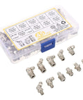 Premium 45 Piece Metric Grease Fittings Kit Featuring M6 M8 And M10 Zerk Fittings In Carbon Steel With Straight And Angled Heads For Universal Fit On Hydraulics And Trailers Shop Ready Assortment, 45-piece case