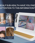 11 Inch HD Scalp Analysis Machine With 50x And 200x Lenses Digital Scalp Microscope displaying hair and scalp analysis results