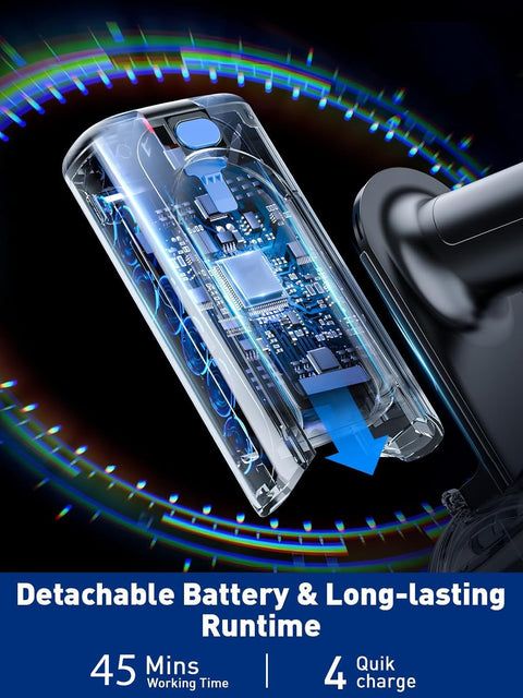 Cordless Vacuum Cleaner With 8 In 1 Versatility Lightweight Beast Mode Suction For Home Led Display showing detachable battery