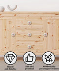 Multicolor Butterfly Ceramic Cabinet Pulls Set With Gold Accent Knobs installed on a wooden dresser