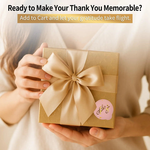 Hot Air Balloon Thank You Stickers For Small Business 500 Self Adhesive Waterproof Envelope Seals on gift box
