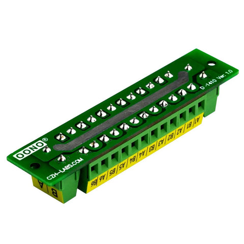 16 Amp 2x12 Position Screw Terminal Block Distribution Module For AC And DC Power Systems 48V Max Supports Extension Modules 7.5mm Pitch 26AWG To 12AWG Wire High Capacity Electrical Distribution Block green screw terminal board with 12-position connectors