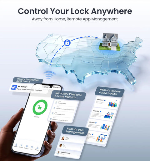 Lightning Fast Built In Wifi Smart Lock With Instant Fingerprint Access And Remote App Control Keyless Deadbolt Zero Fuss Setup Straight Into Your Wifi Smooth Satin Nickel Finish