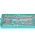 Heavy Duty 20 Piece Metric Tap Die Set With Wrench Rack For Thread Repair And Cutting M3 To M12 Bolt Rod Pipe Hand Tool Kit Ready To Go, teal case