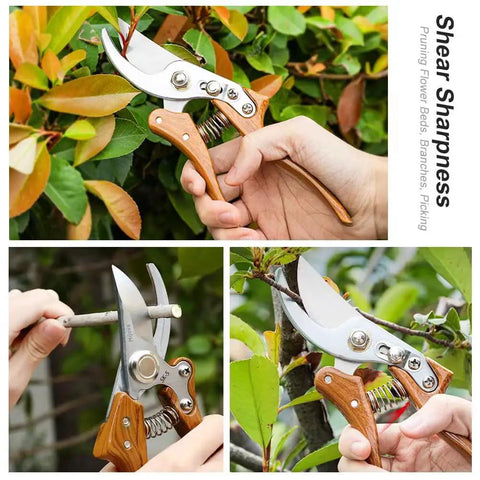 Heavy Duty Pruning Shears For Go-To Garden Tasks With Adjustable Thumb Lock, Arc Blade Pruners For Tree Trimming, Flower Cutting, And Bonsai, Anti-Slip Handles, Made From Durable SK5 Steel