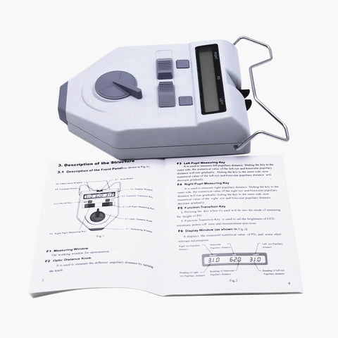 Pro Grade Digital Pupilometer For Eye Care And Optical Fitting 45 To 82mm Pupillary Distance Measurement With Adjustable 0.1 0.2 Or 0.5mm Steps High Precision PD Meter For Eyewear And Vision Clinics. digital pupilometer with manual