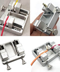 Adjustable Welding Wire Fixture Clamp With Thickened Aluminum Construction for PCB Soldering, showing various angles and clamped wires