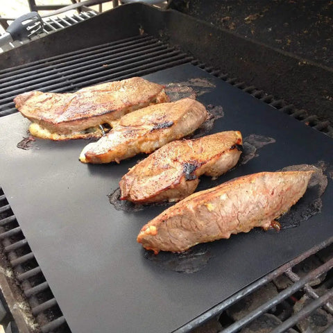 Heavy Duty Grill Mats Set Of 5 Nonstick BBQ Mats For Outdoor Grilling And Indoor Baking Reusable Easy To Clean Works On Gas Charcoal