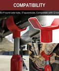 ForoGore Red Bottle Jack Adapter 12 Ton Lift Extender Sleeve for 3-inch square tube and 3-4 inch axles under truck.
