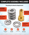 Heavy Duty Spring Barrel Clamp Assembly Replaces Pentair 53108900 For Clean And Clear Fns De Pool Filter Service Featuring A No Sweat 316 Stainless Steel Spring And Solid Brass Nut components including 316 stainless steel spring and brass nut.
