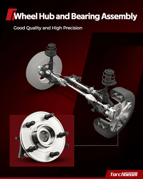 Front Wheel Hub Bearing Assembly 515151 For Ram 1500 And Ram 1500 Classic 5 Lug With ABS Fits 2012 2018 Ram 1500 And 2019 2022 Classic OE Replacement Durable Easy Install