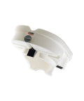 Heavy Duty Raised Toilet Seat With Handrails For Seniors And Handicap Assist Elongated Riser Adds Five Inches White base view from above.
