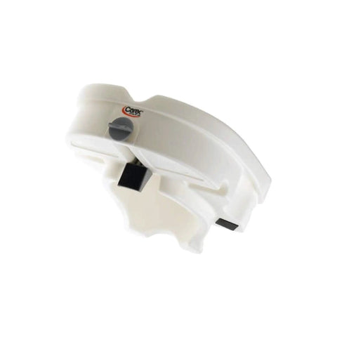 Heavy Duty Raised Toilet Seat With Handrails For Seniors And Handicap Assist Elongated Riser Adds Five Inches White base view from above.