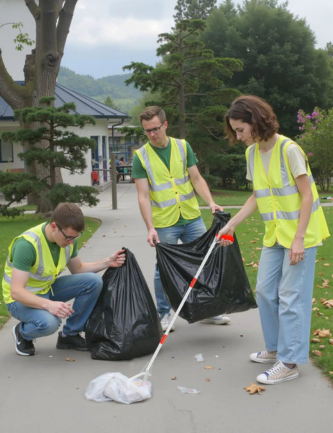 50 Inch Foldable Reacher Tool For Seniors And Home Use Extra Long Grabber With Heavy Duty Grip Trash Pickup And Debris Reach Extender Easy To Use No Bending Or Climbing Perfect For Gutter Cleanup And Everyday Tasks
