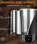 No Cap Self Heating Coffee Mug 14 Oz Rechargeable Smart Temperature Control Cup with stainless steel interior and insulation layer.