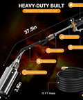 Beast Mode Heavy Duty Propane Weed Burner Torch With 1,800,000 BTU Flame Thrower Built In Igniter 10 Foot Hose