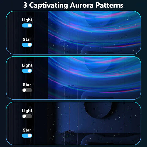 Massive Coverage Galaxy Lights Projector Two Point Zero with 3 aurora patterns and nebula shapes for immersive sci-fi night art