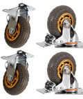 Heavy Duty Rock Solid Rubber Caster Wheels Set Of 4 For Home Furniture And Storage Carts 600 Lbs Max Capacity, 5 inch wheels.