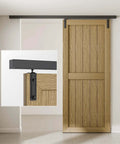 6.6 Foot Ceiling Mount Box Rail Barn Door Hardware Kit Heavy Duty Steel Sliding Track for Interior Doors, installed view