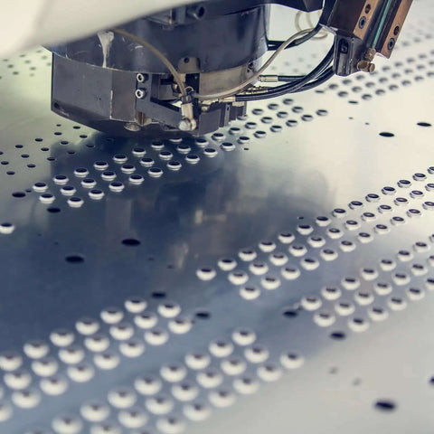 Beefed Up Heavy Duty Hydraulic Hole Punch Die Set 4mm Round Hole For CH-60 Electric Punching Machine in action on sheet metal