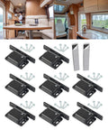 8 Unit RV Cabinet Door Latches For Motorhomes And Cargo Trailers Road Trip Ready Push Catch Drawer Fasteners with screws
