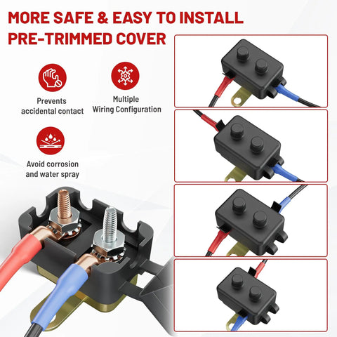 Beefy 40 Amp Auto Reset DC 12V To 24V Circuit Breaker With 10 By 32 Stud Terminals Metal Fuse Housing Pre Trimmed Cover