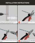 Installation instructions for Gold Cabinet Knobs Set 10 Pack Round Brushed Brass Zinc Alloy Hardware with tools.