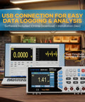 30,000 Counts True RMS Digital Multimeter For Bench Top Lab And Industrial Use With USB Data Logging CAT II 600V on desk