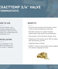 ExactTemp 3/4" Valve Thermostatic Control with installation tips and benefits for Chrome Shower Trim Kit Requires S3371 Valve
